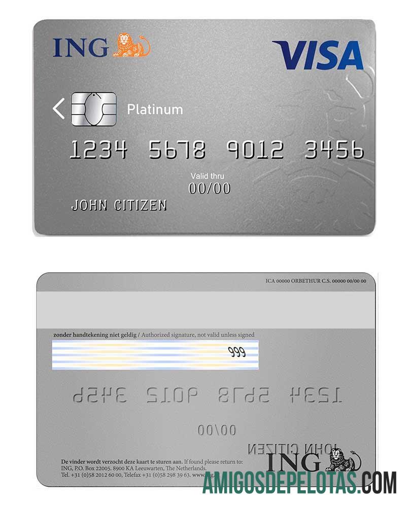 Netherlands ING Bank Visa Card Platinum sample